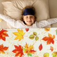 thumbnail image 5 of Fall Throw Blanket Colorful Maple Leaves Soft Cozy Flannel Blanket Watercolor Autumn Leaves Fuzzy Blanket for Thanksgiving Home Bed Sofa Couch Chair, 50 x 60in, 5 of 6