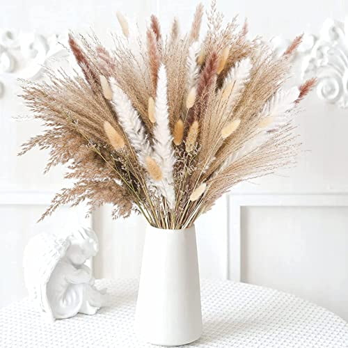 Natural Dried Lagurus Ovatus,Home Decoration Lagurus Ovatus Rabbit Tail Dried Flowers,Natural Dried Bunny Tail Pampas Grass Bouquet for Dried Flowers Arrangements Wedding Bathroom Home Decor