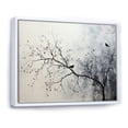 thumbnail image 2 of Designart "Monochromatic Birds Silhouette II" Landscape Trees Floater Framed Wall Art Prints, 2 of 5