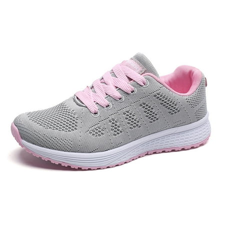 

WONESION Womens Walking Shoes Mesh Athletic Running Sneakers Grey Size 5