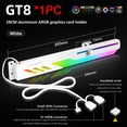 thumbnail image 1 of GT8 Horizontal GPU Support 5V ARGB Bracket Support Computer Video Card Stand GPU Holder PC Case Cooling Kit WHITE 2Pcs, 1 of 6
