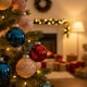thumbnail image 4 of Juego de adornos de bola de Navidad de porcelana Paquete de 12 | Patrón de remolino de imitación de arena de 8 cm | Decoración colgante irrompible para árbol, boda, exhibición navideña | Acabado, 4 of 6