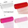 thumbnail image 4 of Poly Deco Mesh 10 inch x 10 Yards Each Roll, Metallic Foil Mesh Robbin Red/Hot Pink/Pink/White Set for Festival Wreaths, Swags, Craft, Party and Decorating Supplies - 4 Rolls, 4 of 8