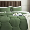 thumbnail image 4 of 1 Piece Honeycomb Design Comforter, 800 TC, 100% Egyptian Cotton, Oversized Super King Size Moss Solid, 4 of 5