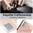 thumbnail image 2 of Mandala Case for Moto G Stylus 4G 2021, Premium Leather Flip Wallet Card Slots Magnetic Stand Protective Ultra Slim Shockproof Case with Lanyard, Embossed Flip Cover - Rose Gold, 2 of 17