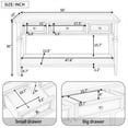 thumbnail image 7 of 50'' Console Table, Classic Retro Style Sofa Table with Three Top Drawers, 4 Conical Table Legs & Open Style Bottom Shelf, Entryway Table for Living Room Office Bar, Easy Assembly, Gray Wash, 7 of 7