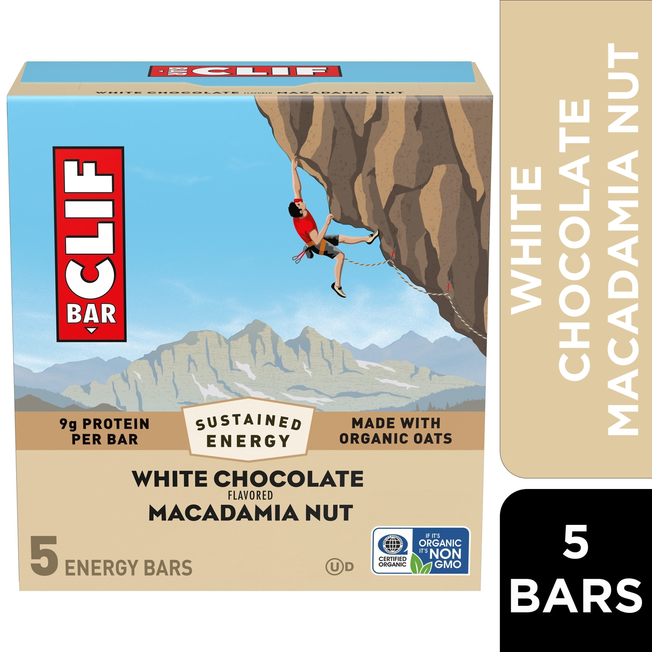 (9 pack) CLIF BAR Energy Protein Bars, White Chocolate Macadamia Nut, 5ct