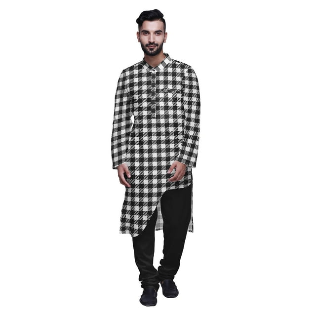 Atasi Ensemble de Pyjama Kurta Ethnique Imprimé pour Fête d'Été Kurta Pyjama pour Hommes