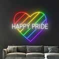 thumbnail image 3 of Handmadetneonsign Happy Pride Heart Neon Sign, LGBT Wall Art Decor, Heart Pride Day Neon Wall Decor, 3 of 4