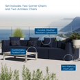 thumbnail image 3 of Modway Saybrook Sectionnel de Mobilier de Patio Extérieur en Tissu, 4 Pcs, Bleu Marine, 3 of 11