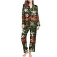 thumbnail image 2 of HOMBOM Pajamas Sets for Women Christmas Funny Long Sleeve Tops and Long Pants Christmas Comfort Adults Outfits Green, 2 of 7