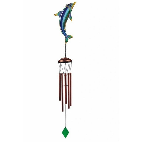 FC Design 40" Long Blue Dolphin Wind Chime Marine Life Garden Patio Decoration