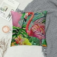 thumbnail image 2 of PRATYUS Summer Pink Flamingo Throw Pillow Covers Cushion Case Decorative Watercolor Tropical Palm Leaves Colorful Flowers Pillowcase Home Sofa Chair Cushion Cover 20x20in, 2 of 5