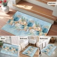 thumbnail image 5 of 2x3 Ft Entryway Area Rug, Beach Coastal Blue Kitchen Rug Runner Washable Floor Mat, Nautical Shell Starfish Coral Summer Non Slip Indoor Door Mat Throw Carpet for Bathroom Living Room Bedroom, 5 of 8