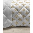 thumbnail image 3 of Fleur De Lis Down Alternative Comforter, Repeated Abstract Floral Old Antique Royal Forms in Checkered Effect, Microfiber Quilt for All Season, 5 Sizes, Yellow and White, by Ambesonne, 3 of 3