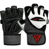 RDX Weight Lifting Gloves, White/Black, Large