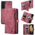 thumbnail image 1 of Samsung Galaxy A72 Case, Dteck Heavy Duty Zipper Purse 2 in 1 Leather Folio Magnetic Wallet Credit Card Slot Shock Protection Removable Phone Cover for Samsung Galaxy A72, Red, 1 of 11