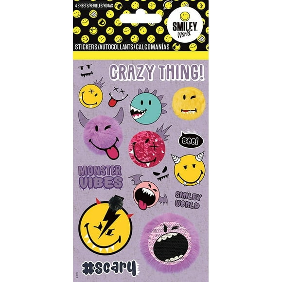 Standard Stickers 4 sheet - Smiley World - Crazy Things Stationery New st4118