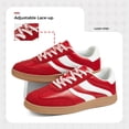 thumbnail image 6 of LUCKY STEP Womens Retro Suede Sneakers Gum Sole Low-Top Casual Shoes,Red&White, 6 of 9
