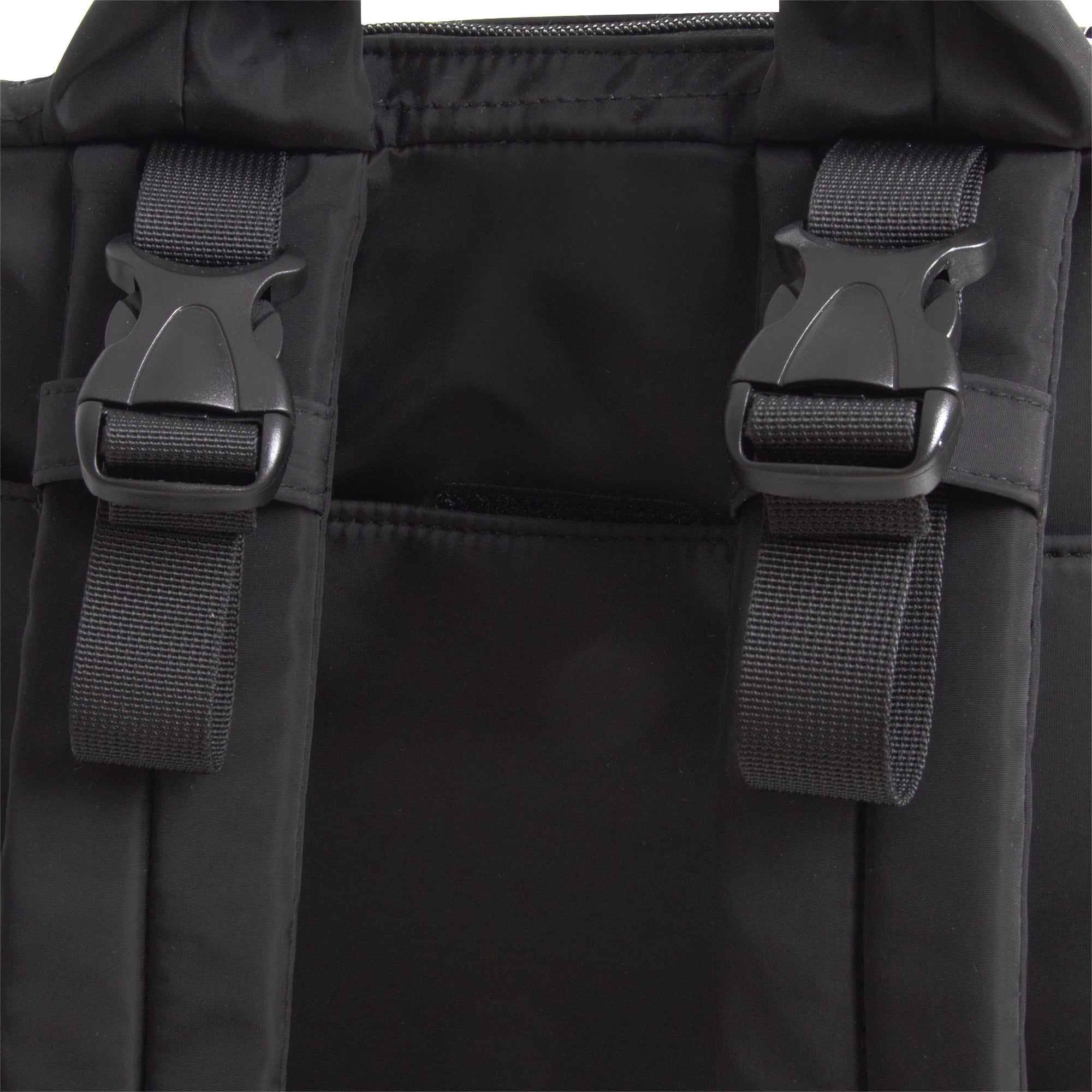 Fisher-Price Crossbody Tote and Diaper Bag Backpack - Changing Pad, Insulated Pocket - Black