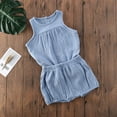 thumbnail image 6 of Seyurigaoka Baby Girls Boys Cotton Linen Sleeveless Tank Tops + Mini Shorts Set, 6 of 8
