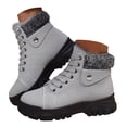 thumbnail image 3 of XIMIN Women's PU Leather Combat Boots Solid Color High Top Non-slip and Wear-Resistant Thickened Warm Outdoor Snow Boots Comfortable Hiking Boots, 3 of 8