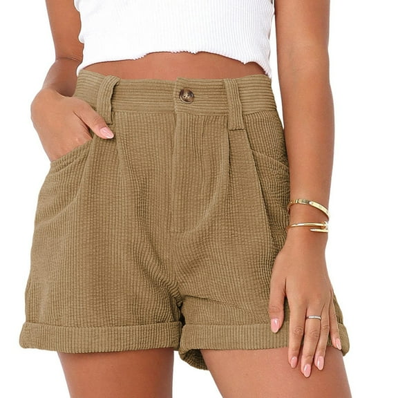 AXXD Clearance Shorts For Women,Solid Pocket Wear Work Out Shorts Workout Shorts Womens High Waisted Khaki 4