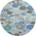 thumbnail image 2 of Addison Rugs Mayfield Premium Machine Washable Transitional Geometric Teal Round Rug, 8' x 8', 2 of 5