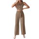thumbnail image 1 of Trajes de Pantalones Sexy para Mujeres Chaleco de Cuello en V Y Pantalones de Piernas Anchas, Traje de Verano Casual de Color Sólido para el Trabajo Y la Fiesta, 1 of 7