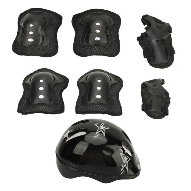 Kids Protective Gear Set With Helmet, Riding Protective Gear For Age 5 To 14, Skateboarding Helmets With Adjustable Knee Pads Elbow Pads Wrist Guards