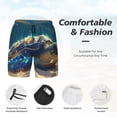 thumbnail image 3 of Balery Sunshine Underwater Sand Turtle Mens Swim Trunks Swim Shorts for Men Quick Dry Inseam Beach Shorts with Compression Liner Pocket-Large, 3 of 9