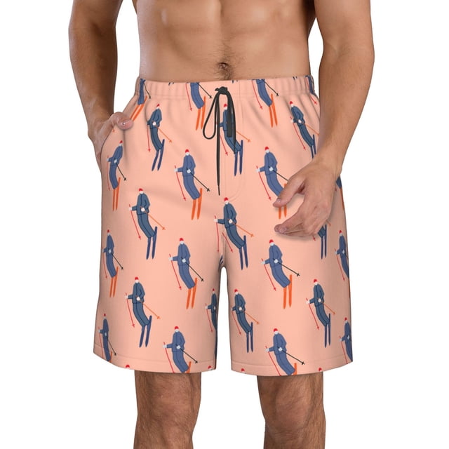 Sikiie Shorts de Plage pour Hommes, Haute Élasticité, Séchage Rapide - avec Cordon et Poches Antidérapantes, Adaptés pour Plage, Sports, Vacances - Grand