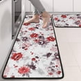 thumbnail image 2 of Kitchen Rugs Sets Of 2,Pioneer Flower Floral Print Pattern Anti Fatigue Kitchen Mat Rugs Non Slip Washable,Decorative Kitchen Floor Mats for Kitchen,Sink,Laundry,17"x47"+17"x47", 2 of 5