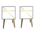 thumbnail image 1 of Kit 2 Buro Mesa Noche Lineas doradas Color Blanco Dorado, 1 of 2