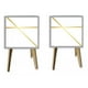 thumbnail image 1 of Kit 2 Buro Mesa Noche Lineas doradas Color Blanco Dorado, 1 of 2