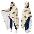 thumbnail image 2 of Wearable Blanket,Beige Origami Dinosaurs Pattern Hooded Wearable Flannel Blanket for Adults & Teens with Buckle,Winter Poncho Shawl Wrap Cape,60"x80", 2 of 5