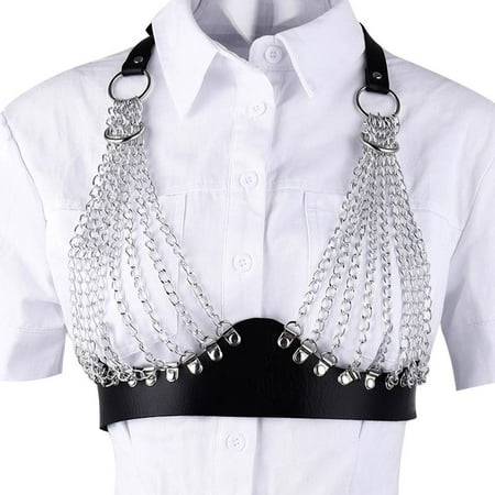 

ZOYONE Multilayered Chest Chain Tassel Body Chain Bra Caged Harness Body Jewelry