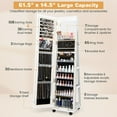 thumbnail image 6 of Gymax 64'' Jewelry Organizer Lockable Jewelry Cabinet Armoire w/ Mirror & LED Lights White, 6 of 10