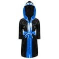 thumbnail image 1 of LiiYii Costume de Boxe pour Enfants Garçons Robe à Capuche avec Ceinture Uniforme de Boxeur Halloween Cosplay Fête Noir&Bleu 16, 1 of 5