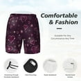 thumbnail image 5 of Sigee Snowflakes and Hearts Print Mens Swim Trunks with Compression Liner Quick Dry Swim Stretch Beach Shorts with Pockets,S-3XL, 5 of 7
