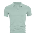 thumbnail image 7 of Gaukiv Men's T Shirts Collared Neckline Short Sleeve Solid Tees Summer Casual Tops Army Green S, 7 of 7