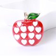 thumbnail image 6 of Cute Apple Brooch for Women Men Red Fruit Apple Brooches Love Heart Statement Recognition Lapel Pin Clothing Accessories Appreciation Jewelry School Badge for Teachers Festival Student Graduation, 6 of 6