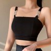 jingyuKJ Women Solid Color Thick Chain Slip Camisole Backless Fitted Crop Tops (L)