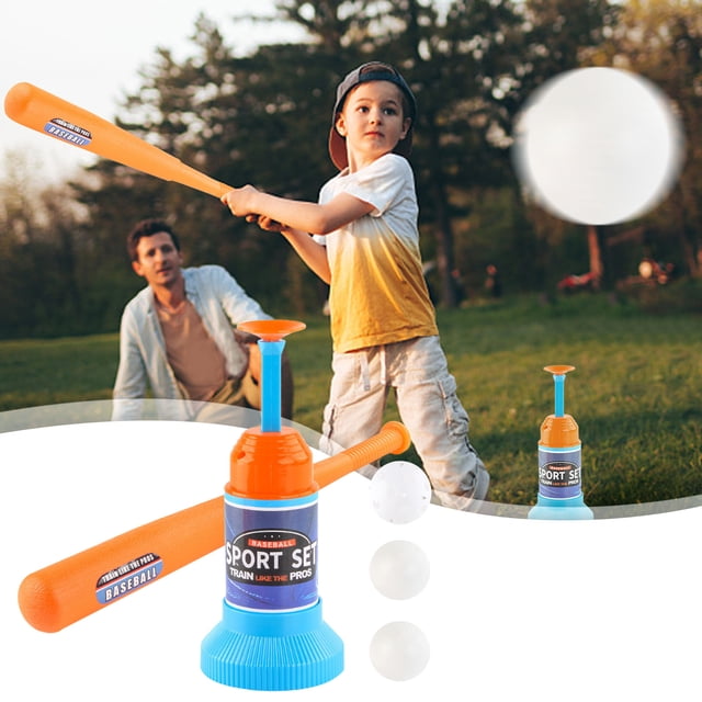Jouets de Sport pour l'Extérieur, Jeu en T Ajustable, Comprend une Batte de Baseball pour Enfants, Support à Hauteur Réglable avec 3 Excellents Jouets de Sport