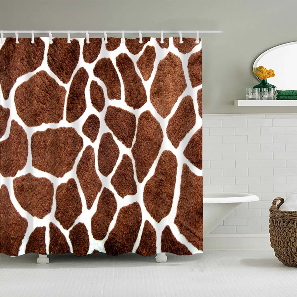 Cow Leopard Tiger Giraffe Hide Background Shower Curtain Black And ...