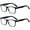 2 Pack Black, variant on grinderPUNCH Bulk Multi Focus 3 Power No Line Progressive Square Frame Reading Glasses +1.00, Black