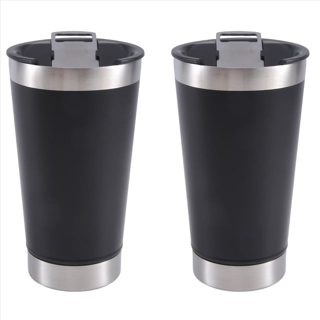 2X Tazas de Cerveza Fría con Tapa Abridor de , Aislamiento de Acero Inoxidable, Tazas de Café y Agua para Té, Vasos con Aislamiento Térmico