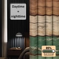 thumbnail image 3 of Farmhouse Dark Sage Green Brown Blackout Curtains for Bedroom/Living Room, Pinch Pleated Black Out Curtains, Vintage Wooden Striped Room Darkening Window Drapes with Hooks 2 Panels, 59"x70", 3 of 8