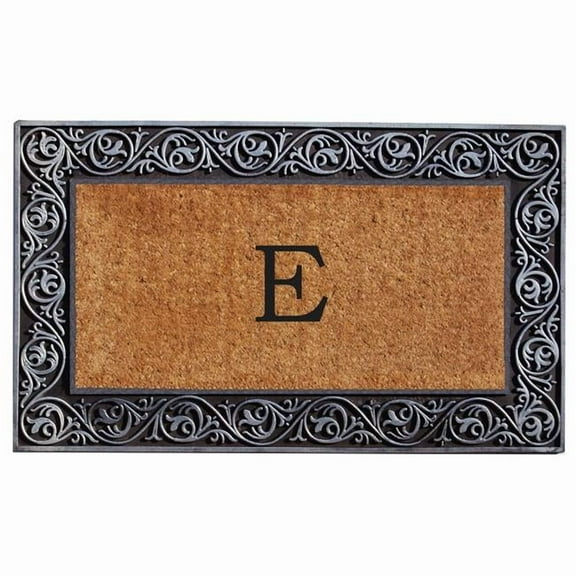 Calloway Mills Prestige Silver Monogram Outdoor Doormat 18" x 30" (Letter E)