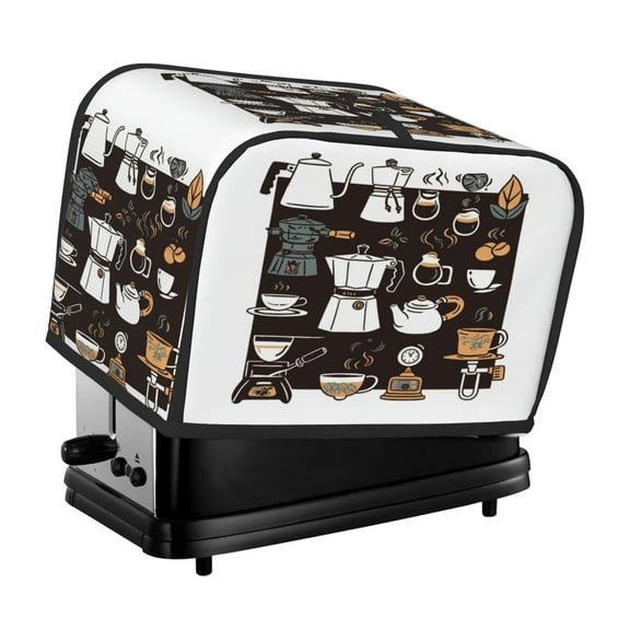 Toaster Cover For 2 Or 4 Slice, Two Or Four Slice Toaster Hood Dust-Proof Cover For Home Kitchen Washable Small Appliance Drip Coffee Maker Pattern